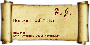 Huszerl Júlia névjegykártya