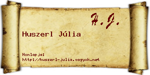 Huszerl Júlia névjegykártya